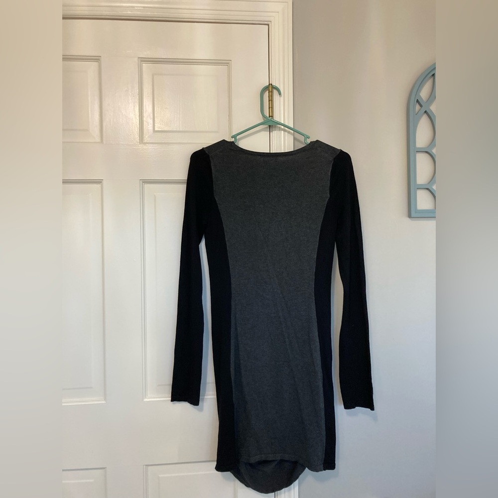 Express Black and Gray Long Sleeve Dress - Picture 2 of 3